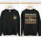 I've Choked A Cougar Vintage Funny Graphic Tee front print product photo 03 | Diya Glow