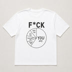 F*CK pie chart funny graphic tee white front flat lay