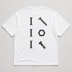 I Screw I Nut I Bolt mechanic humor graphic tee white back flat lay