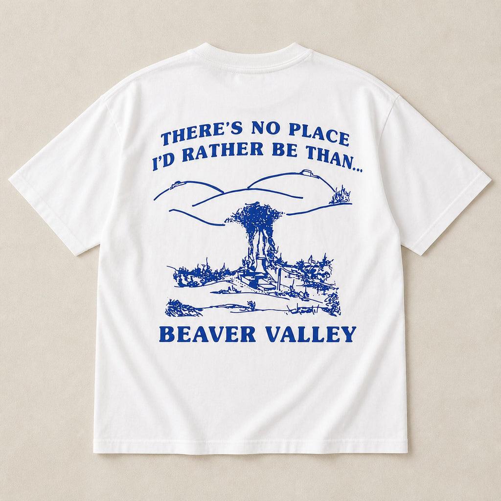 Beaver Valley hometown pride graphic tee white back flat lay