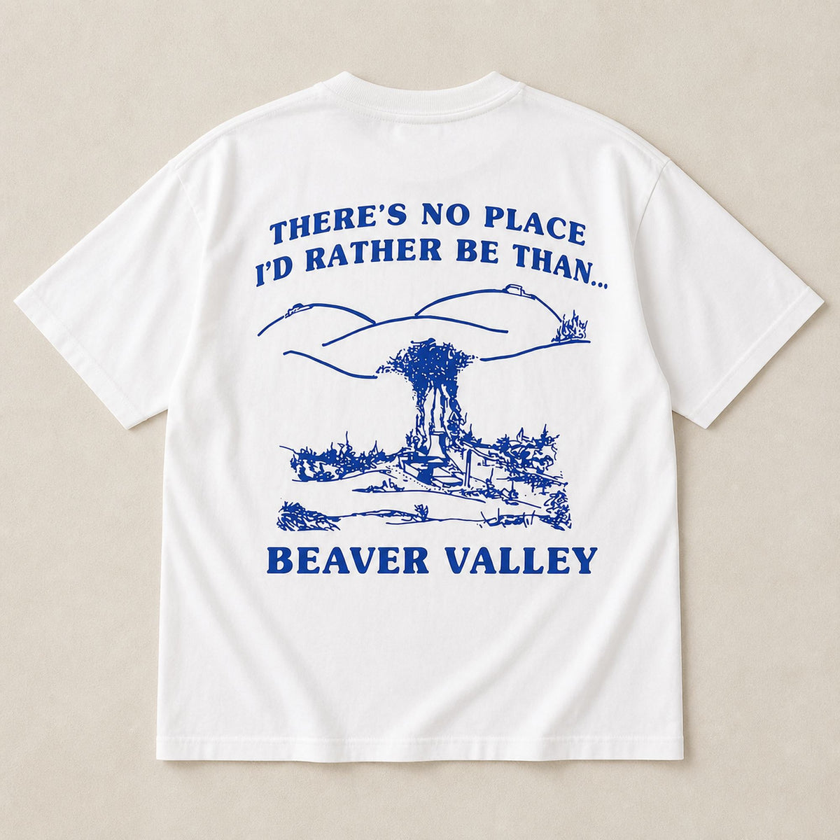 Beaver Valley hometown pride graphic tee white back flat lay