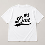 #1 Dad Father's Day graphic tee white front flat lay