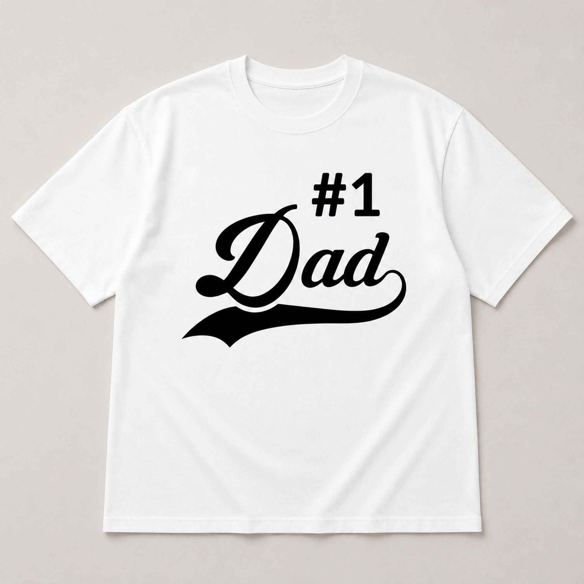 #1 Dad Father's Day graphic tee white front flat lay