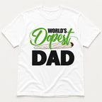 World's Dopest Dad cannabis Father's Day graphic tee white front flat lay