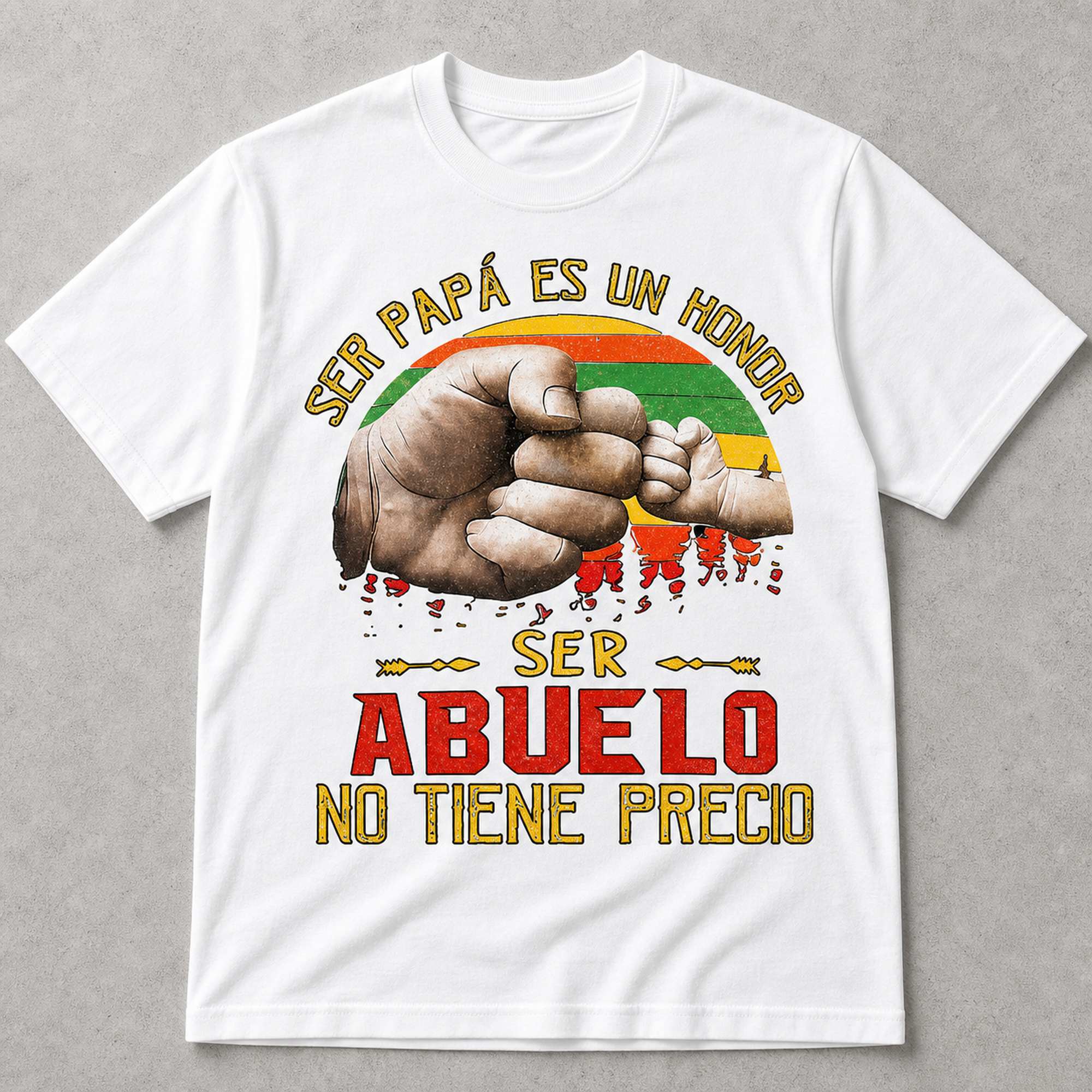 Ser Papa Es Un Honor Abuelo Spanish Father's Day graphic tee white front flat lay