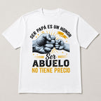 Papa Abuelo Fist Bump Spanish gift graphic tee white front flat lay