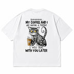 My Coffee and I coffee lover white T-shirt genuine back product view