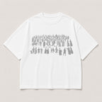 Jesus Among the Crowd white faith graphic tee front print flat lay