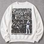 Lamb 88 Stadium Crowd Football Graphic Sweatshirt and Tee white front print flat lay