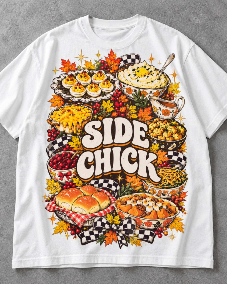 Side Chick Thanksgiving Sides Collage Graphic Tee