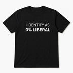 0 percent liberal funny graphic tee black flat lay