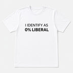 0 percent liberal funny graphic tee white flat lay