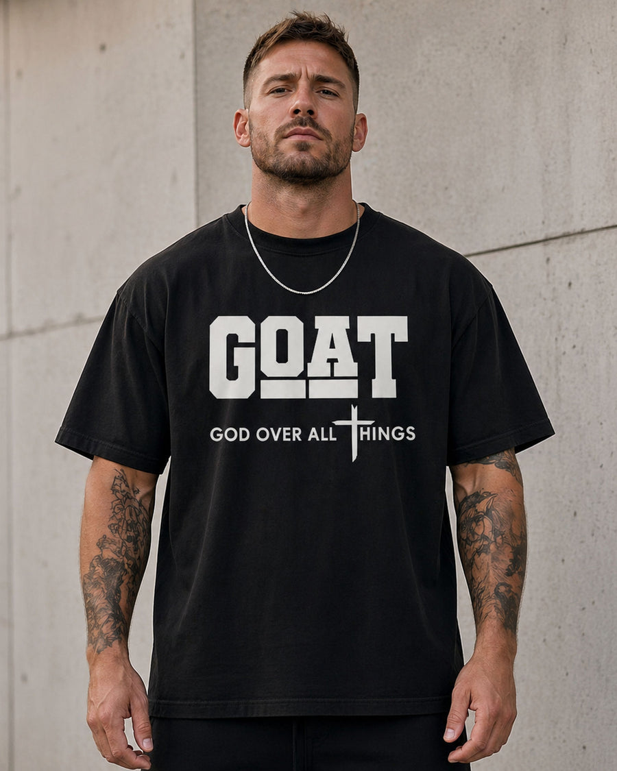 GOAT God Over All Things Faith Grafik-T-Shirt