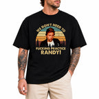 Practice Randy funny movie quote graphic tee black male model front print