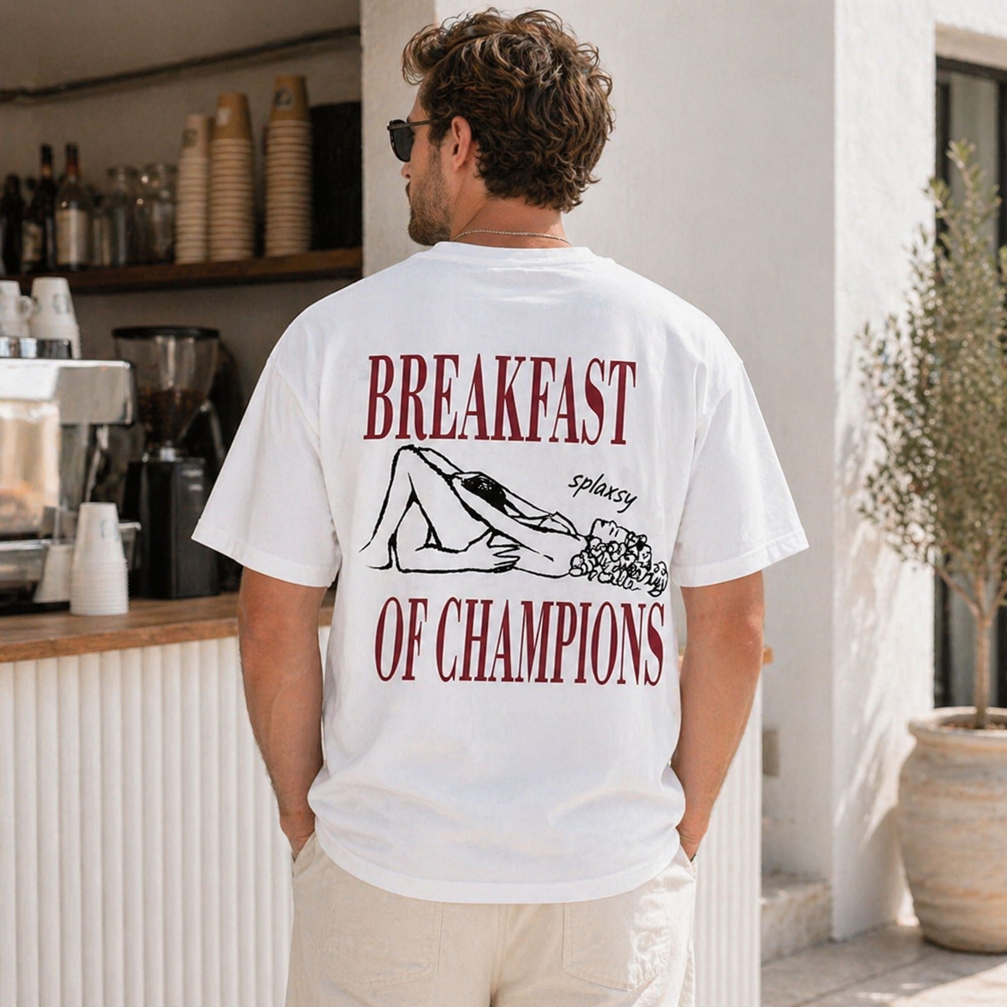 Breakfast Of Champions Funny Graphic Tee | 01