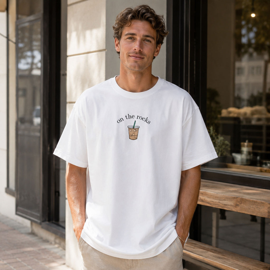 On The Rocks Coffee Graphic Tee front print product photo 02 | Diya Glow
