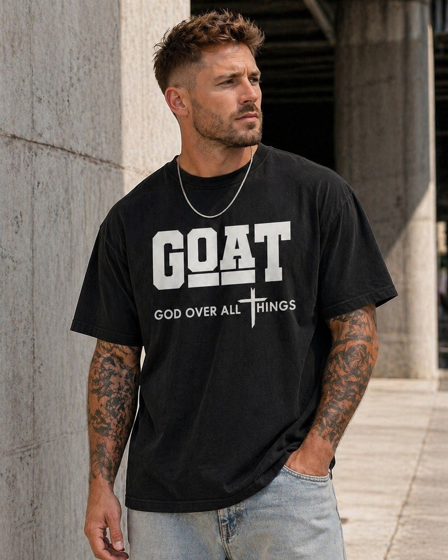 GOAT God Over All Things Faith Grafik-T-Shirt