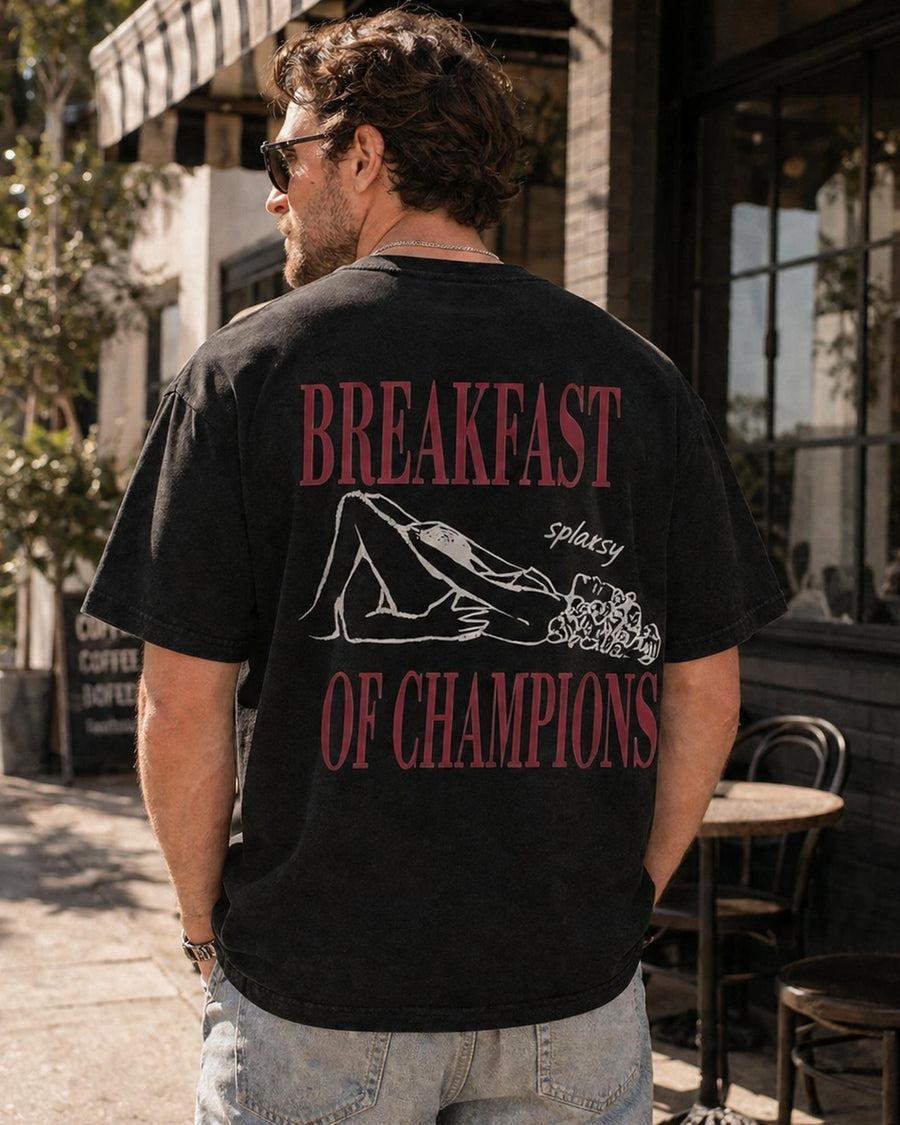 Breakfast Of Champions Lustiges Grafik-T-Shirt
