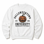 Halloweentown University pumpkin graphic sweatshirt white flat lay front view