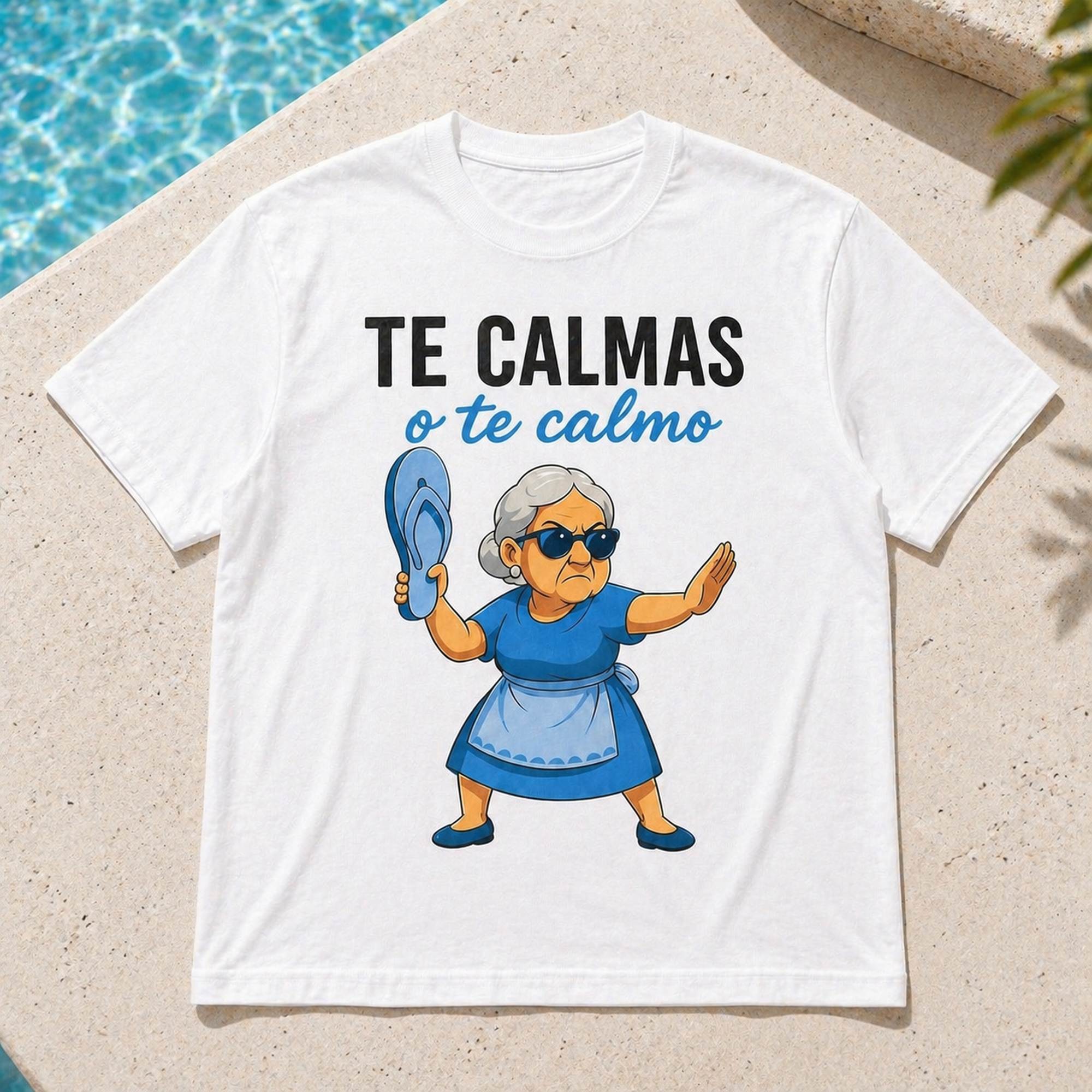 Te Calmas O Te Calmo Funny Graphic Tee front print product photo 03 | Diya Glow