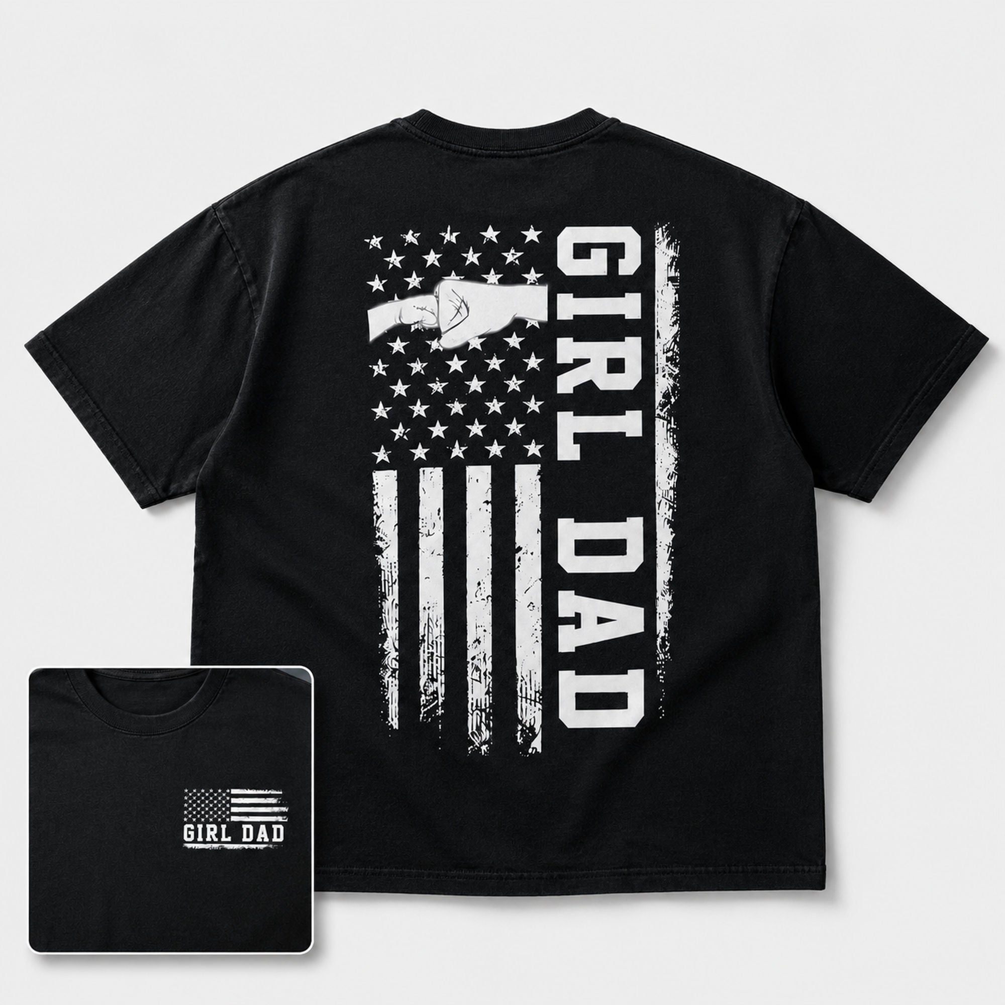 Girl Dad Patriotic Graphic Tee front print product photo 03 | Diya Glow