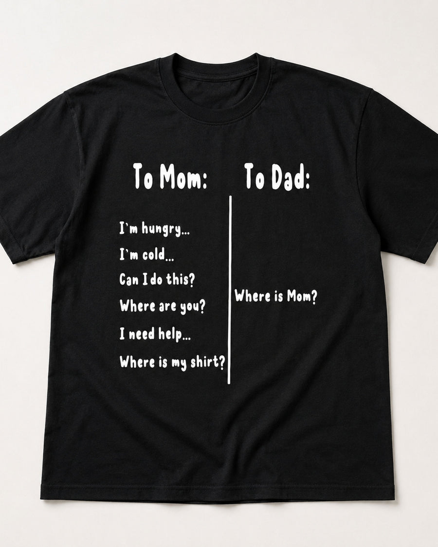T-shirt Graphique To Mom To Dad Where Is Mom