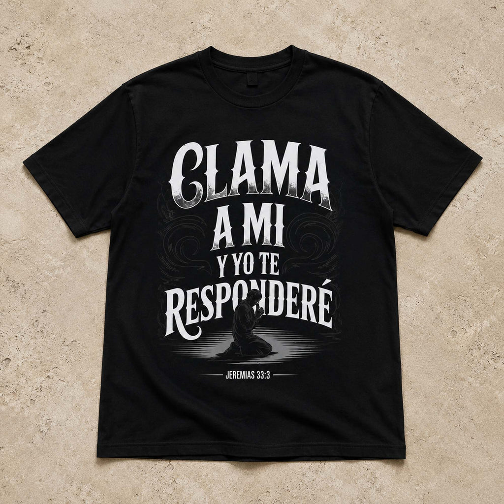 Clama A Mi Y Yo Te Respondere Jeremias 33 3 Faith Graphic Tee front print product photo 03 | Diya Glow