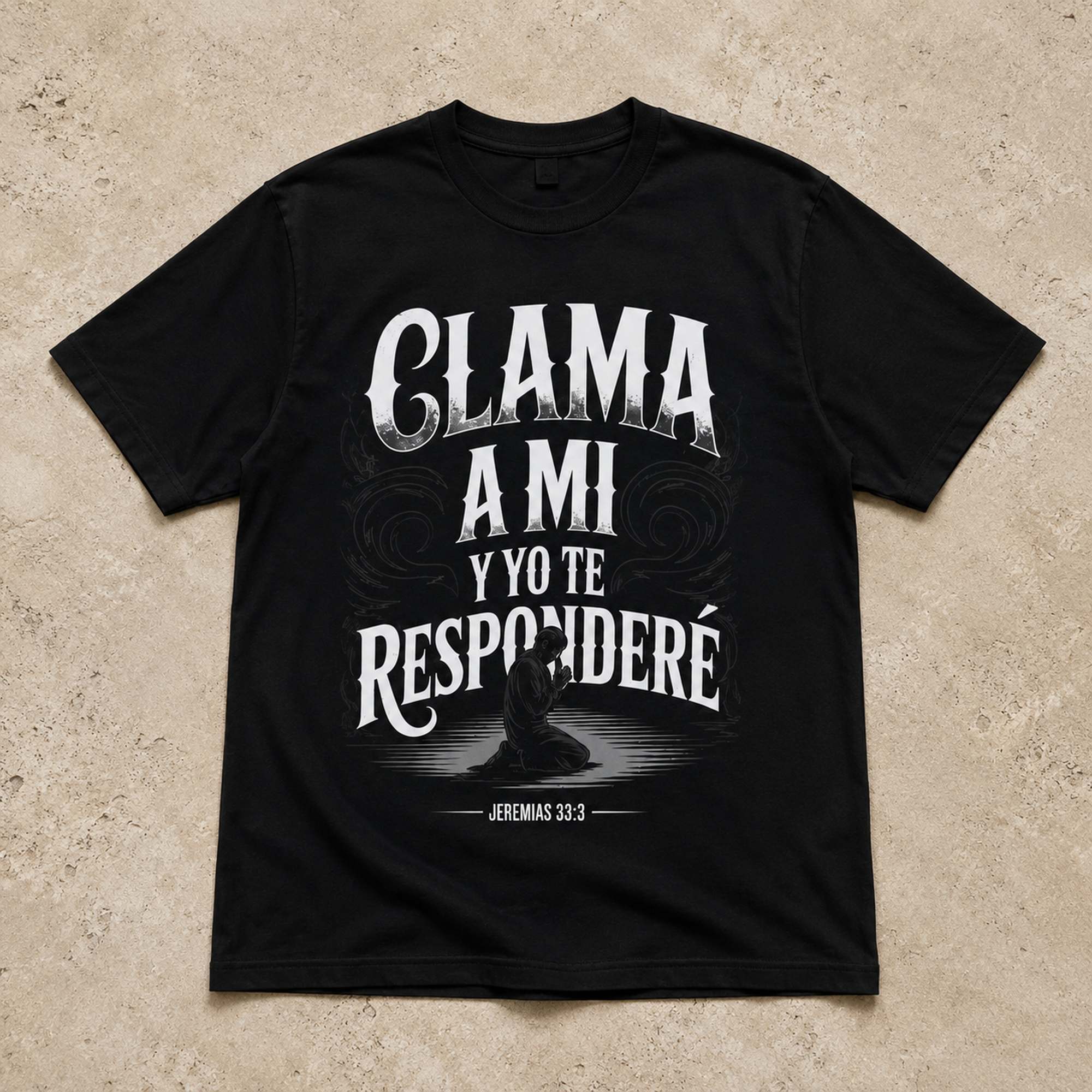 Clama A Mi Y Yo Te Respondere Jeremias 33 3 Faith Graphic Tee front print product photo 03 | Diya Glow