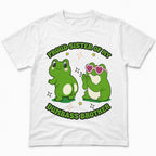 Proud Sister Brother funny frog graphic tee white front print flat lay