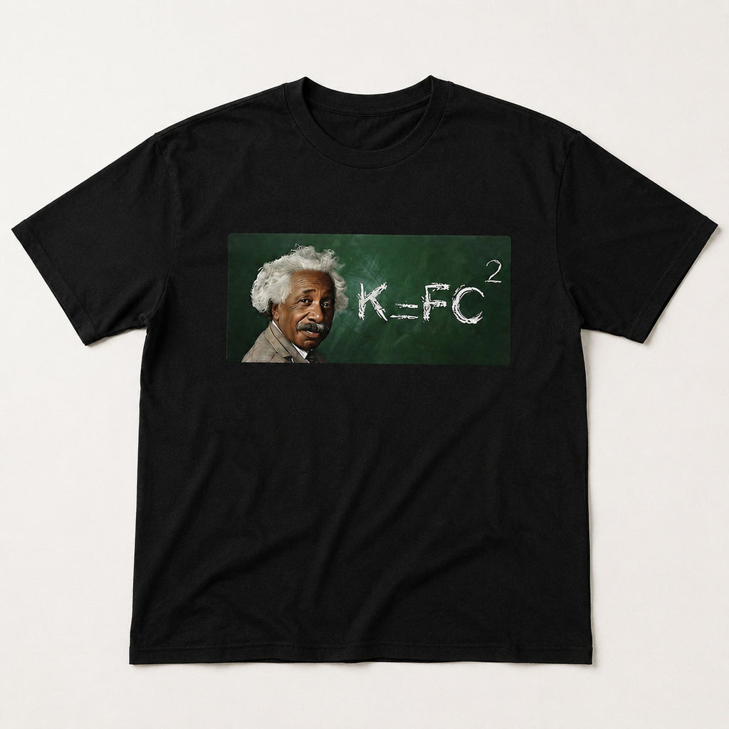 K FC Squared funny science graphic tee black front flat lay