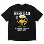 Beer Dad Grill Chill Repeat funny dad graphic tee black front flat lay