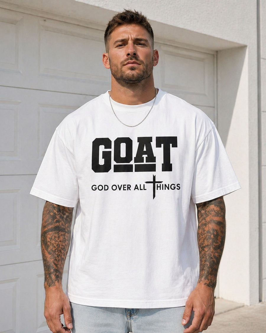 GOAT God Over All Things Faith Grafik-T-Shirt