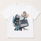 Sophie Cunningham Caitlin Clark Indiana basketball graphic tee white flat lay