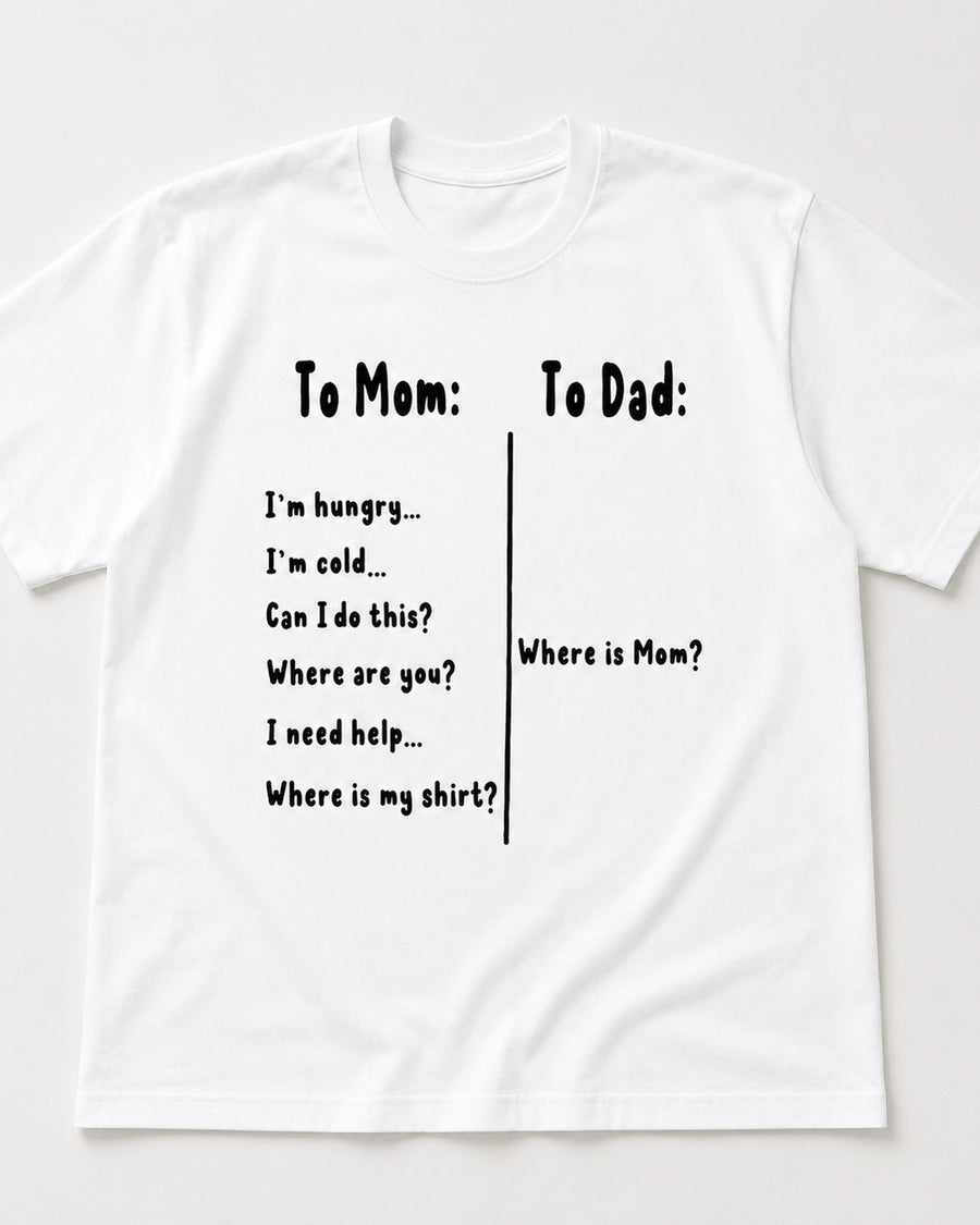 T-shirt Graphique To Mom To Dad Where Is Mom