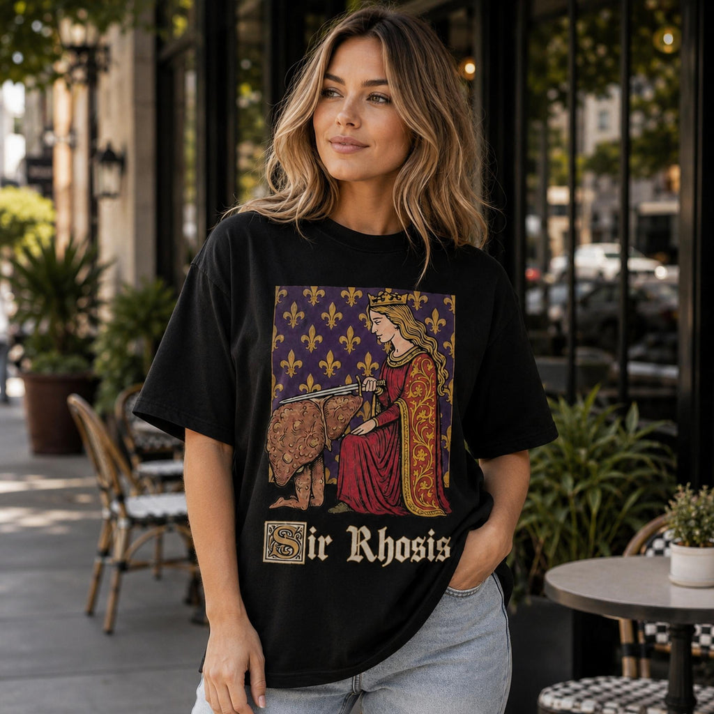 Sir Rhosis Funny Graphic Tee front print product photo 04 | Diya Glow