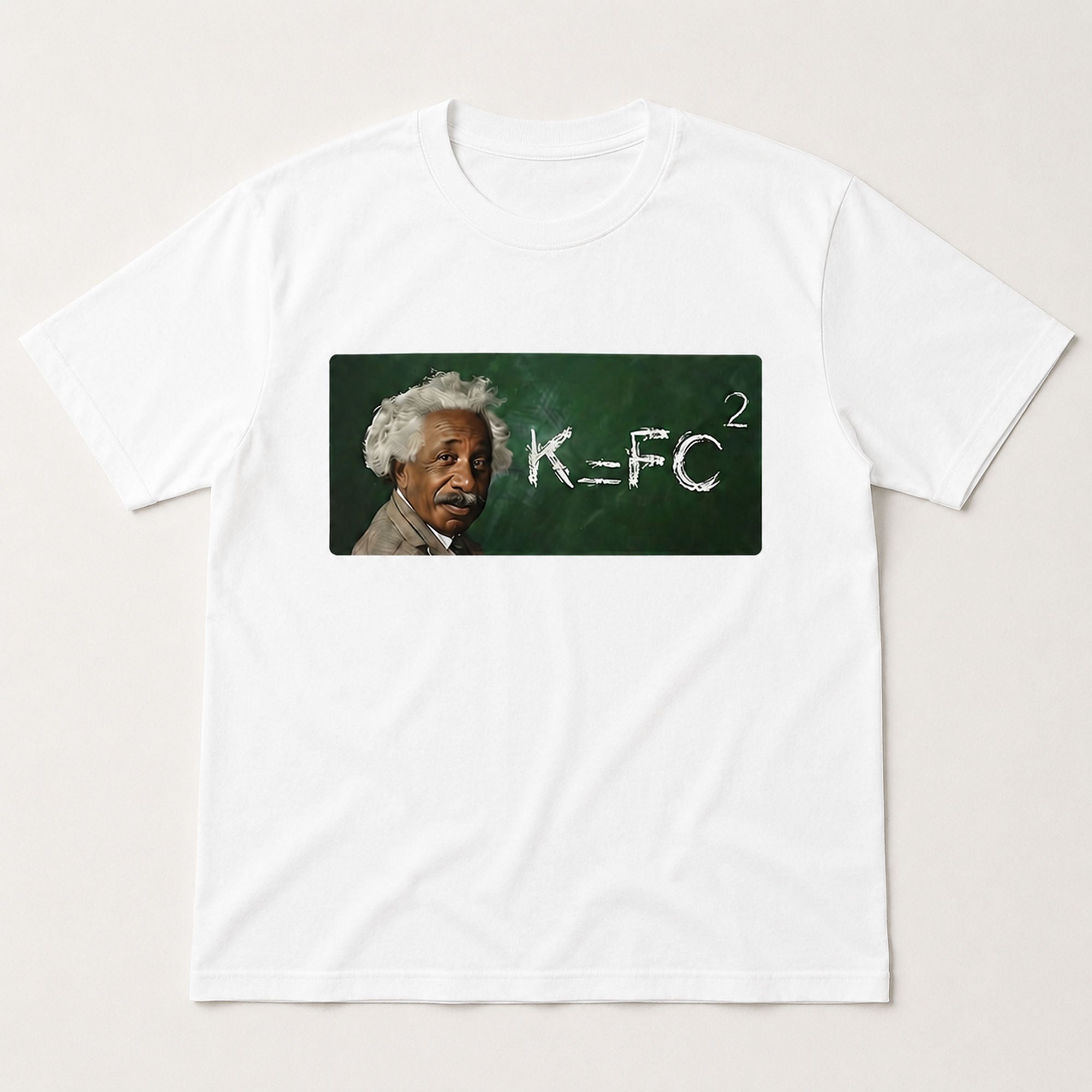 K FC Squared funny science graphic tee white front flat lay