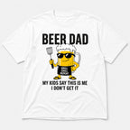 Beer Dad Grill Chill Repeat funny dad graphic tee white front flat lay