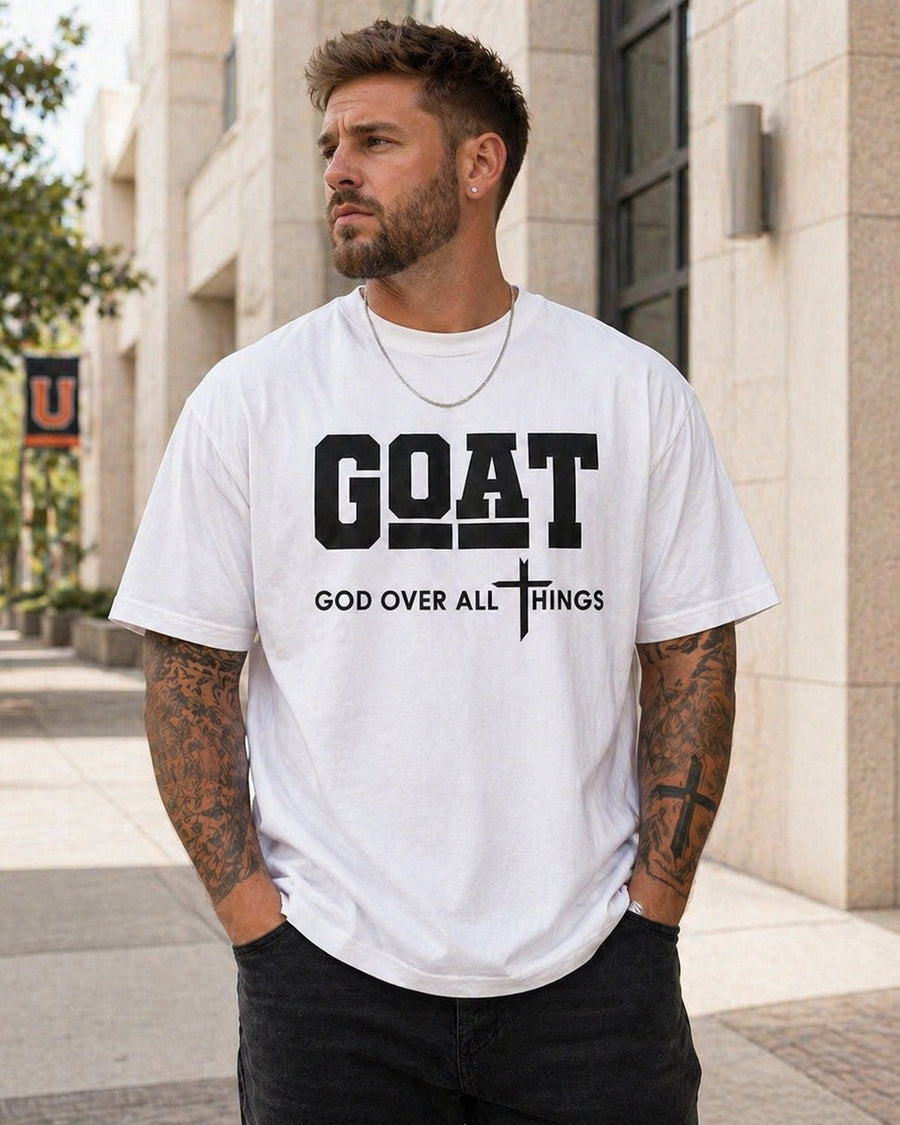 GOAT God Over All Things Faith Grafik-T-Shirt