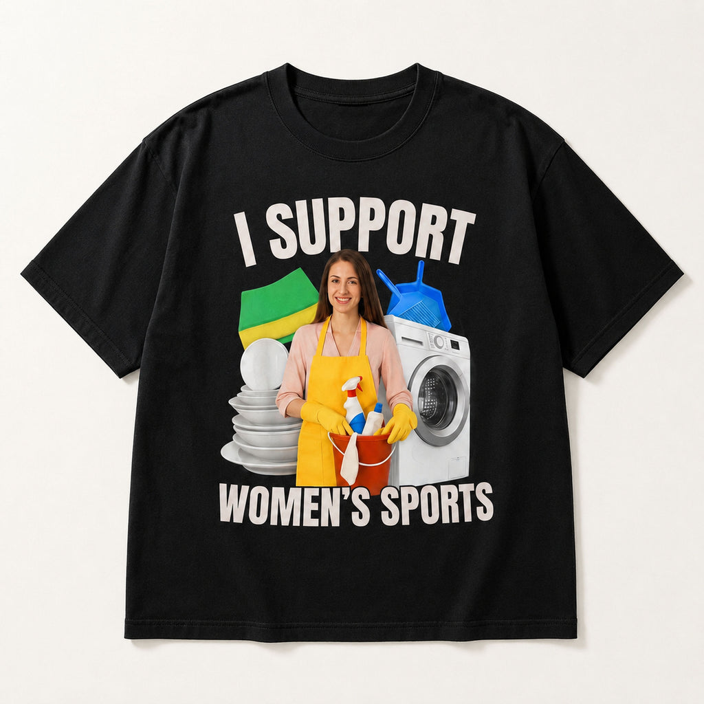 I Support Women's Sports Funny Graphic Tee front print product photo 05 | Diya Glow