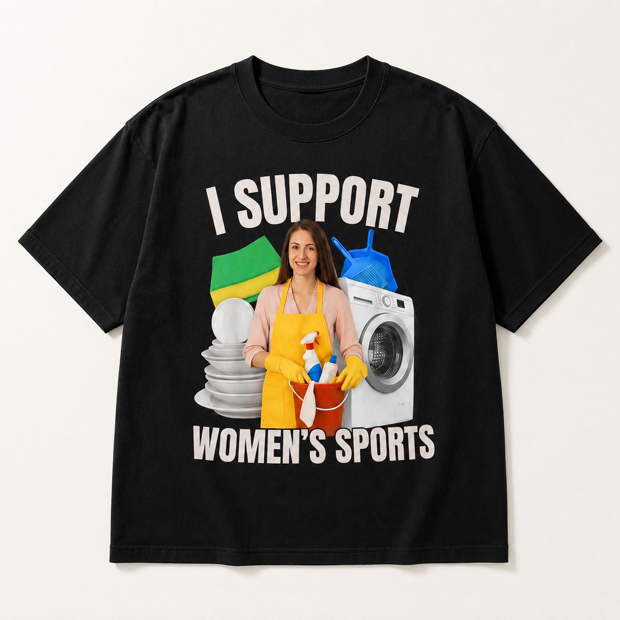 I Support Women's Sports Funny Graphic Tee front print product photo 05 | Diya Glow