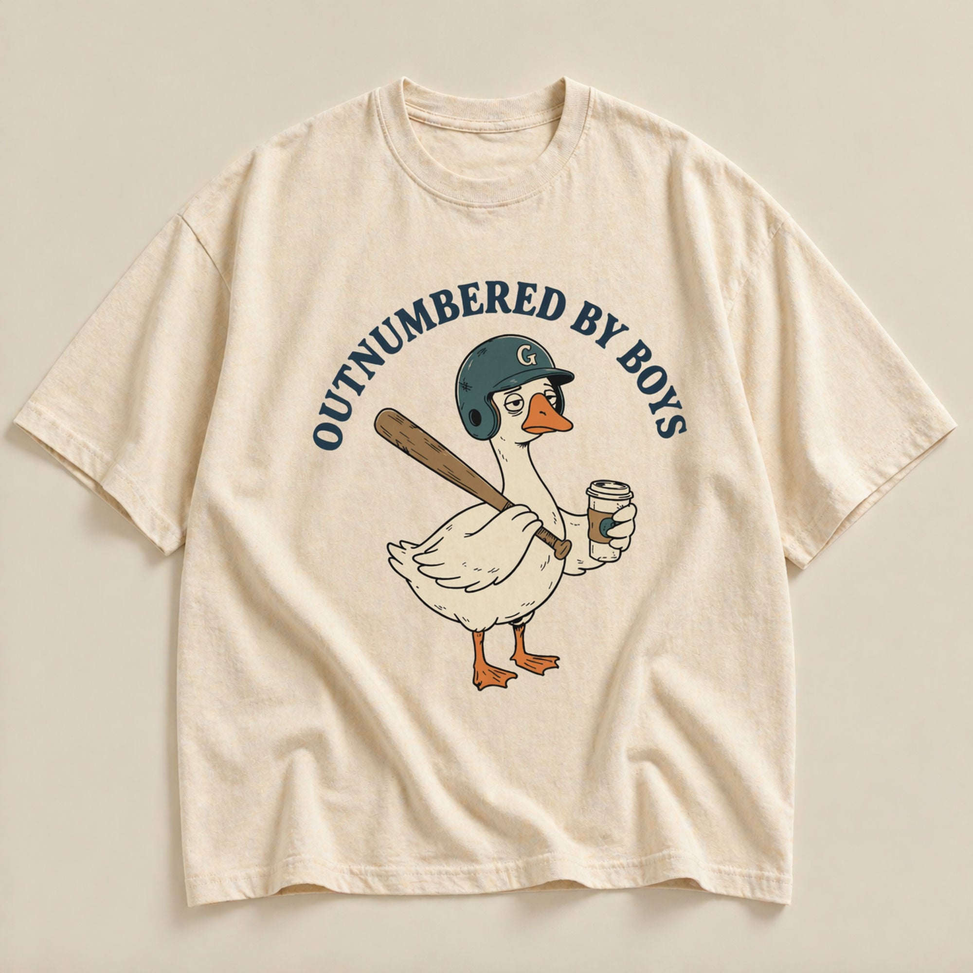 Outnumbered By Boys Funny Graphic Tee front print product photo 05 | Diya Glow