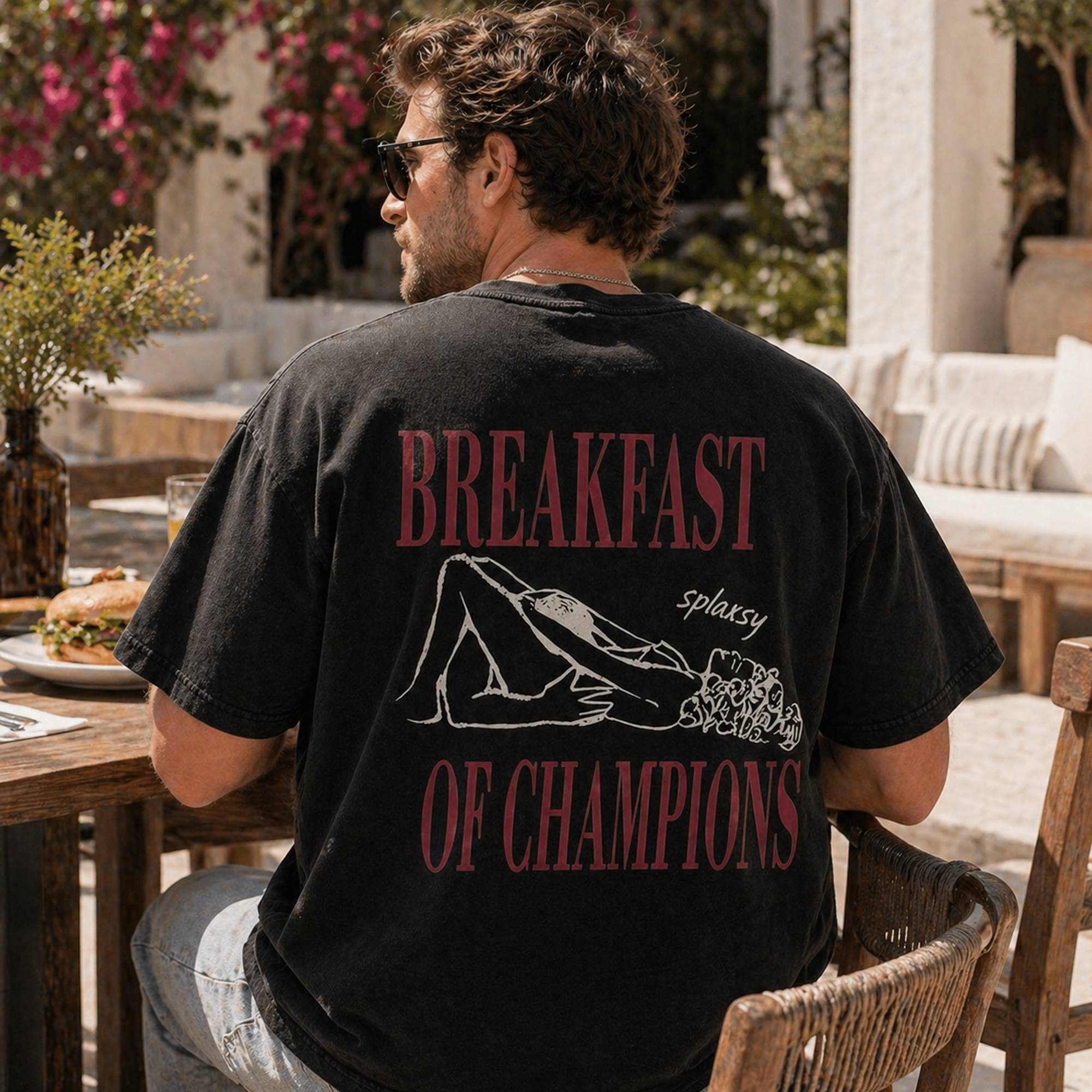 Breakfast Of Champions Funny Graphic Tee | 04