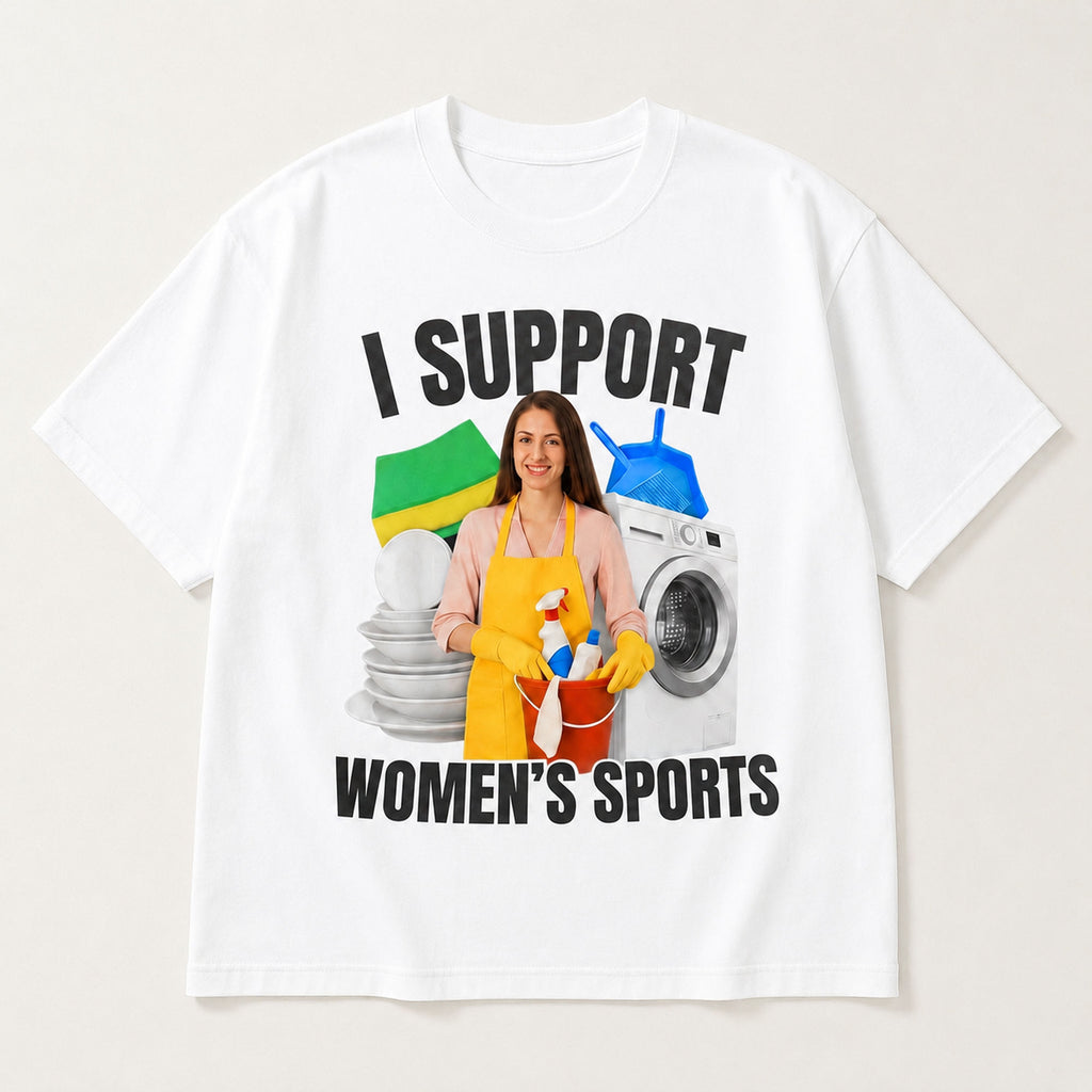 I Support Women's Sports Funny Graphic Tee front print product photo 06 | Diya Glow
