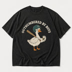 Outnumbered By Boys Funny Graphic Tee front print product photo 06 | Diya Glow