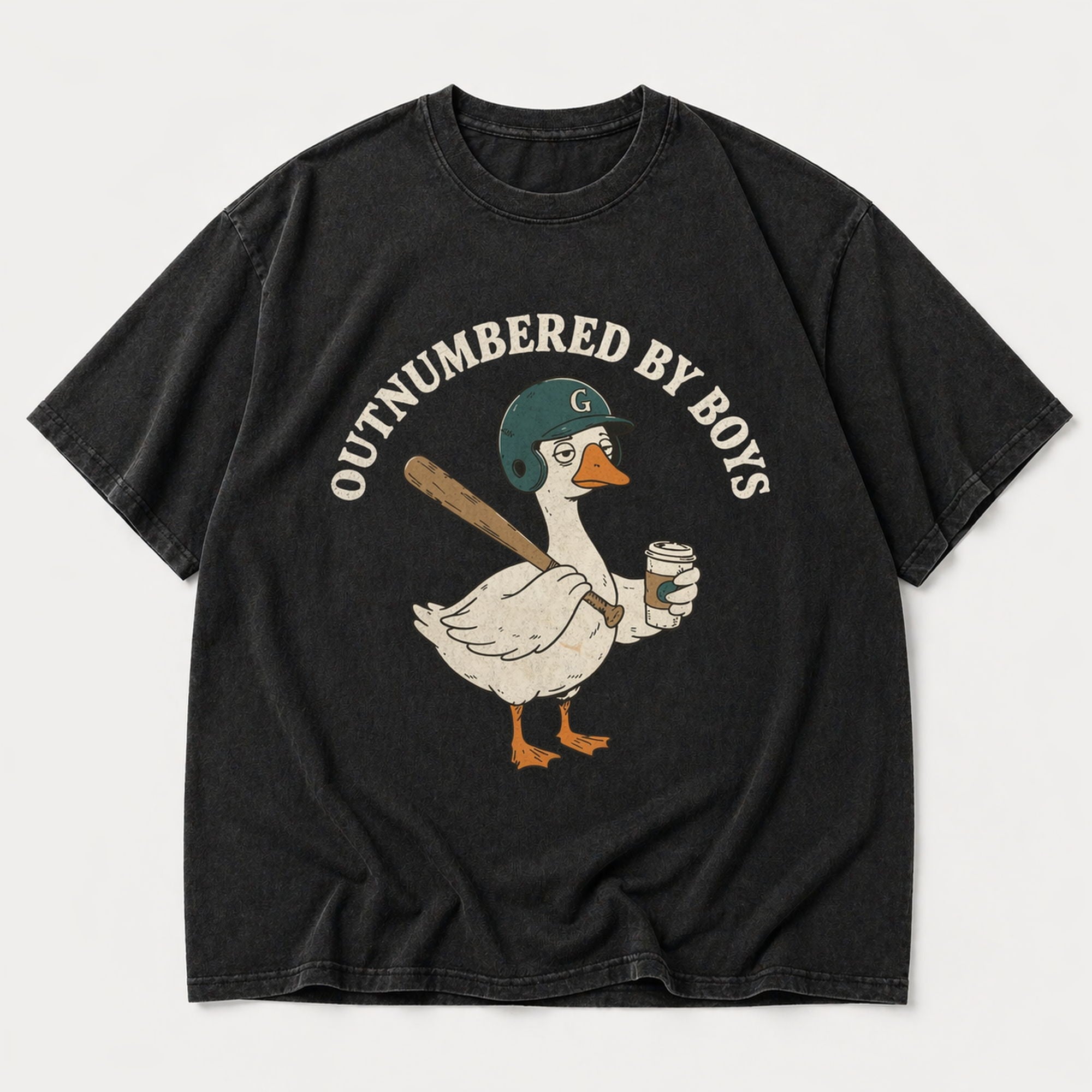 Outnumbered By Boys Funny Graphic Tee front print product photo 06 | Diya Glow