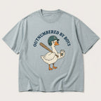 Outnumbered By Boys Funny Graphic Tee front print product photo 08 | Diya Glow