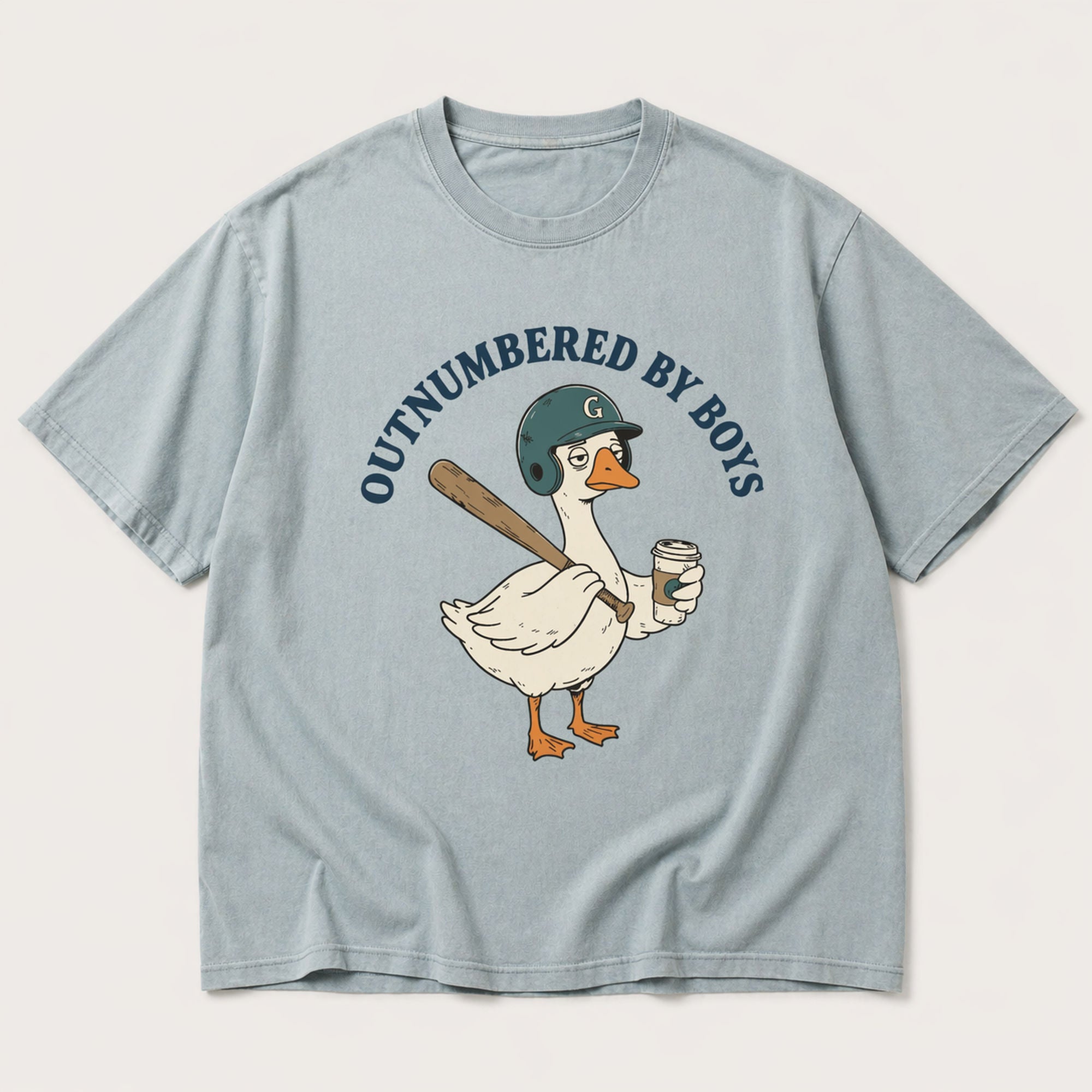 Outnumbered By Boys Funny Graphic Tee front print product photo 08 | Diya Glow