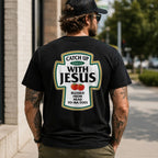 Catch Up With Jesus Psalm 37:4 Christian graphic tee black back print outdoor rear-view model