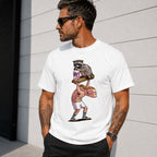 Raccoon Milk Lift political parody graphic tee white front print outdoor male model
