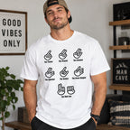 The Shocker hand gestures funny graphic tee white front print lifestyle model
